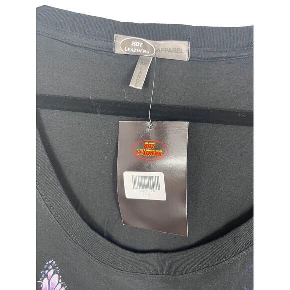 Hot Leathers Women Scoop Neck Top Black Long Sleeve Sz 2XL NWT Heart Locket - Picture 5 of 6